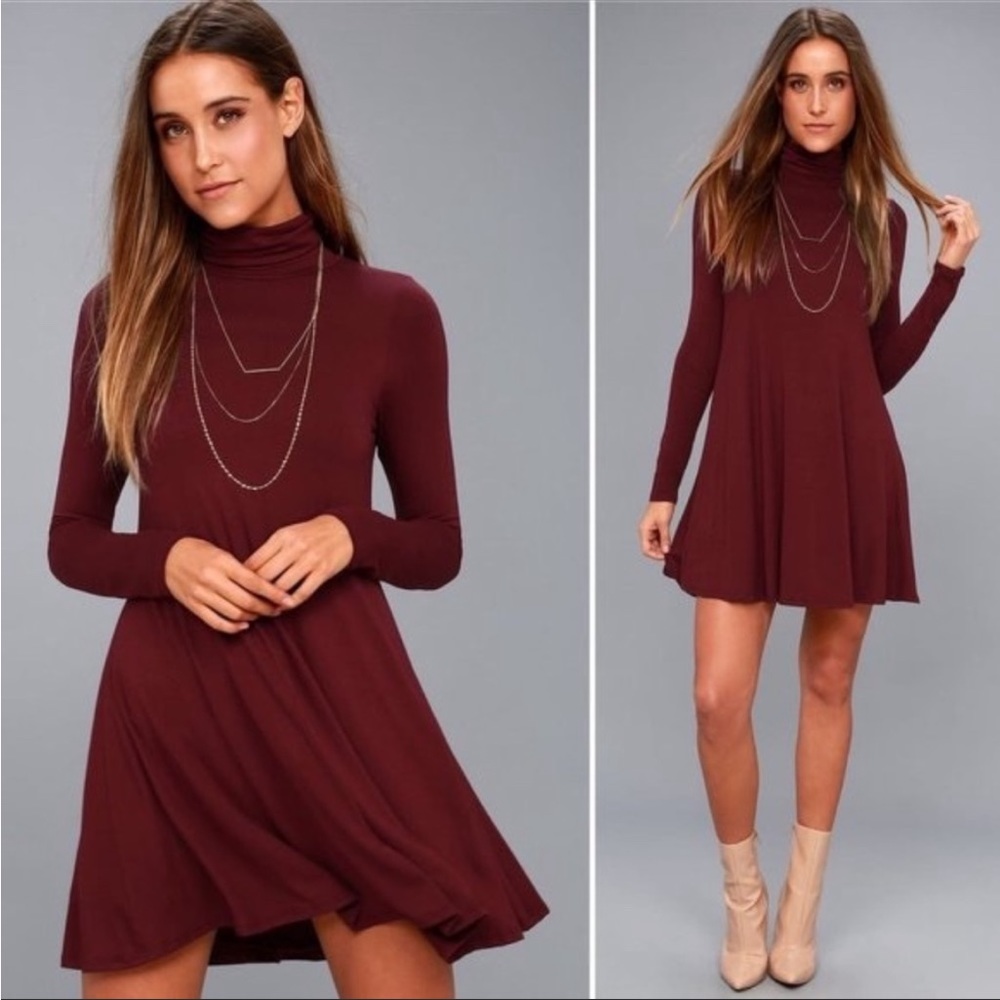 Lulus wine red swing dress